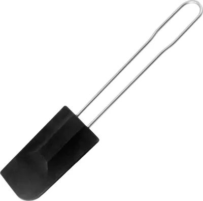 Produktbild von FMprofessional Teigschaber 31 x 1,5 x 7 cm, Küchenschaber aus Edelstahl mit Funktionsteil aus Silikon, zum Verstreichen und Ausschaben (Farbe: Schwarz/Silber)