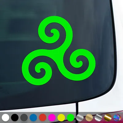 Produktbild von PantherPixel Triskele Aufkleber Keltische Kelten Wikinger Sticker Auto Geschenkidee Farbe Neon-Grün