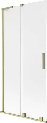 Produktbild von Mexen Velar L Badewannenabtrennung 2-flügelig, verschiebbar 90 x 150 cm, matt, gebürstetes Gold - 896-090-003-31-55