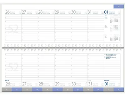 Produktbild von Schreibtischquerkalender 1 Woche auf 2 Seiten Kalendarium 2027