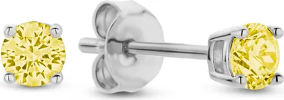 Produktbild von New Bling 9NB-1144 Zilveren Oorknopjes met Zirkonia Steentje 3mm - Geel - Rhodium - Zilver