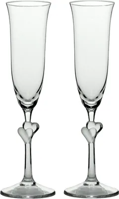 Produktbild von Stölzle Lausitz 388 52 07 Sektkelch in Geschenkbox, Kristallglas mit 2 Herzen, 175 ml, klar (2er Pack)