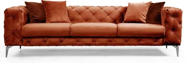 Obrázek produktu pro Hanah Home, Como - Orange, klasické pohovky, 3místná pohovka, oranžová, polyester, 237 x 73 x 90 x cm