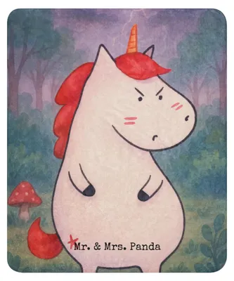 Produktbild von Mr. & Mrs. Panda Decke Einhorn Wut Design 130 x 155 cm - Weiß - Geschenk, Arbeit, Einhörner, Wohndecke, Sofadecke, Lustig, Unicorn, Wärmedecke, Tagesdecke, Nein