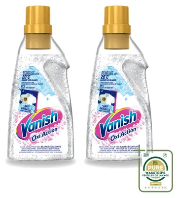 Produktbild von 2 x Vanish Oxi Action Whitening Gel – Wasbooster für weiße Wäsche – 750 ml - Vorratspackung - 2 Stücke