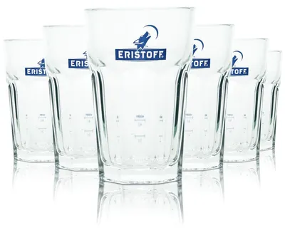 Produktbild von 6x Eristoff Glas 0,25l Longdrinkgläser Cocktailgläser Vodka Ember Haze Aperitif