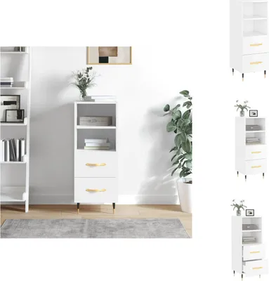 Zdjęcie produktu dla vidaXL Kredens biały wysoki połysk 34,5x34x90 cm materiał drewnopochodny - Kredensy