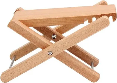 Produktbild von Famanu Gitarrenfußstütze - Höhenverstellbar - Komfortables Spielen - 30 x 15 x 3 cm - Holzfarbe