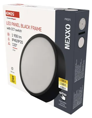 LED svítidlo NEXXO černé, 22,5 cm, 21 W, teplá/neutrální bílá