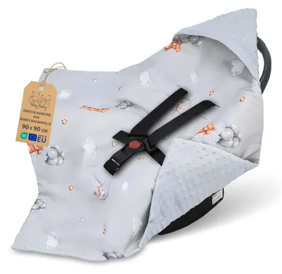 Produktbild von Einschlagdecke Babyschale Baby Decke 90x90 cm - Fußsack Blanket für Kinderwagen