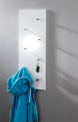 Produktbild von HAKU Möbel Wandgarderobe 42390 weiß Holz 7 Haken 80,0 x 30,0 cm