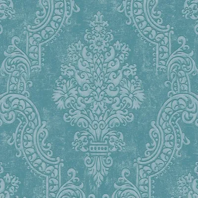 Produktbild von Profhome 397654-GU Barock Tapete Ornament schimmernd blau türkis 5,33 m2