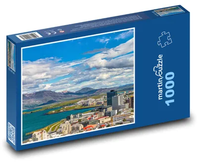 Zdjęcie produktu dla Puzzle 1000 Panorama Reykjaviku na Islandii - martinpuzzle