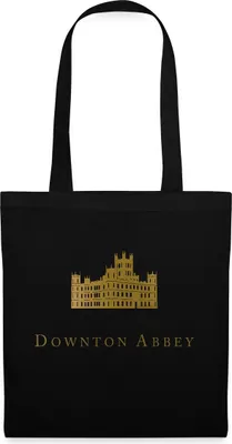 Produktbild von Spreadshirt Downton Abbey Highclere Castle Stoffbeutel, One size, Schwarz