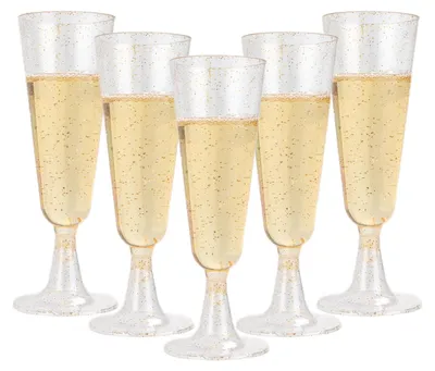 Productafbeelding van Set van 100 herbruikbare plastic champagneglazen, 160 ml