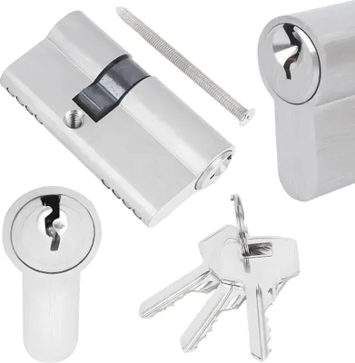 Produktbild von BAUSTER® Schließzylinder Nikiel 25/40, Zylinderschloss, Profilzylinder, Türschloss Ersatzzubehör , Türschloss Sicherheitsschloss