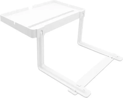 Obrázek produktu pro Kompaktní noční stolek z bílého ABS, rozměry 32 x 21 x 3 cm, s držákem na telefon