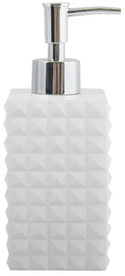 Produktbild von MSV Seifenpumpe/Spender - Kubik - Kunststein - weis - 7 x 17 cm
