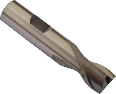 A close-up studio shot of a metal milling tool.