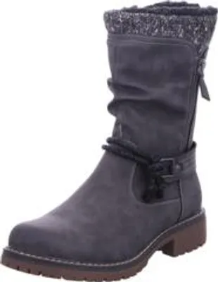 A single gray boot is shown against a white background.