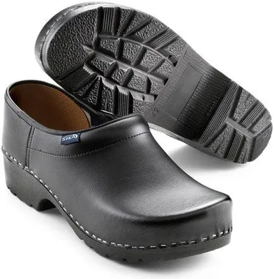 Produktbild von Sika 124 Traditionel Holzclogs für Herren mit Lederfutter und griffiger Laufsohle Black EU 47