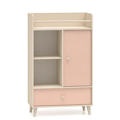 Produktbild von Kommode MEVEL 04 Pink Regal mit Schublade und offenen Fächern