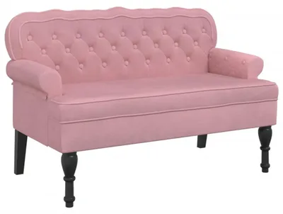 Obrázok produktu pre vidaXL Lavica s operadlom Ružová 119,5x64,5x75 cm Velvet