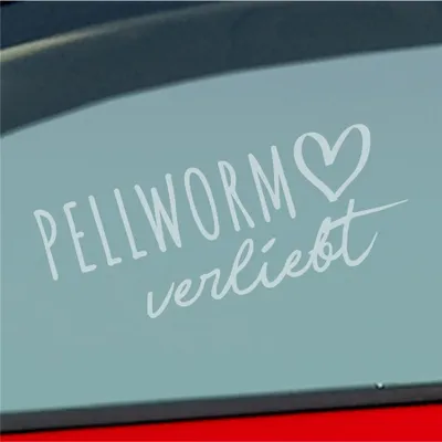 Produktbild von Auto Aufkleber Pellworm verliebt Herz Insel Nordsee Liebe Car 19x8 cm Milchglas Sticker Heckscheibenaufkleber