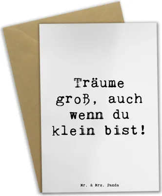 Produktbild von Mr. & Mrs. Panda Glückwunschkarte Spruch Alleine schlafen lernen - Weiß - Geschenk, Unterstützung, handgefertigt, Zuversicht, Trost, babykarte, einladungskarten