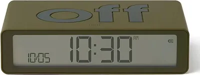 A digital alarm clock with the brand name 'OFF' visible on the top.