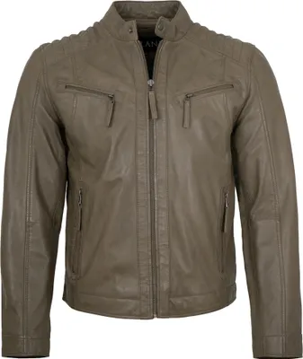 Produktbild von Jilani Collection - Herren Lederjacke Lammnappa dark sand Größe 56