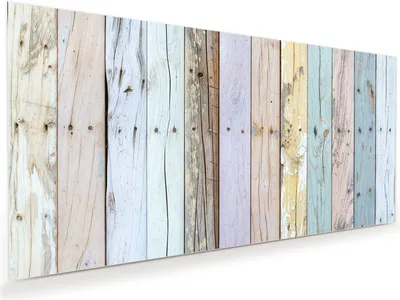 Produktbild von Glasbild 110x55cm in XXL für Wohnzimmer, Schlafzimmer Motiv Bunte Holzplanken