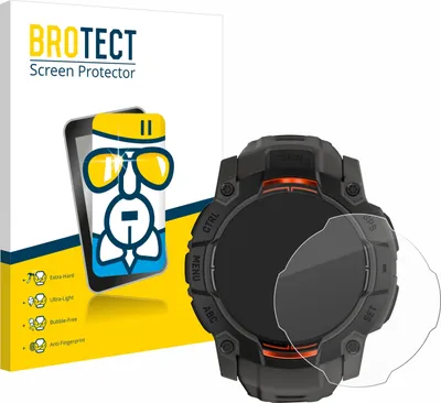 Produktbild von BROTECT Schutzglas für Garmin Instinct 3 Solar (45 mm) Schutzfolie Panzer Folie Glas Display Schutz klar