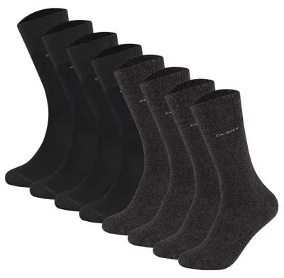Produktbild von Camano Uni Socken - Soft Socks, einfarbig, 8er Pack Schwarz/Anthrazit 43-46
