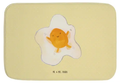 Produktbild von Mr. & Mrs. Panda Duschvorleger Spiegelei Ei - Gelb Pastell - Geschenk, Tag, Liebe, Badvorleger, fußmatte bad, Schön, Glücklich, Badematte, Badezimmerteppich, Badteppich