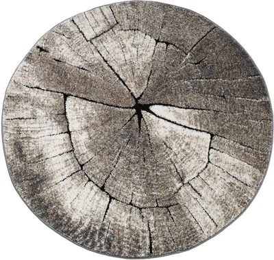 Produktbild von Teppich - Naturfarben - Ø 120 cm - Holzoptik