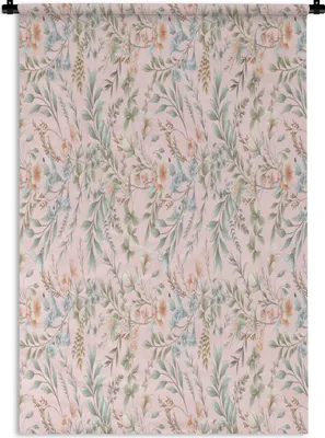 Produktbild von MuchoWow® Wandteppich Wandbehang Blumen - Pastell - Collage 90x135 cm Tapisserie Dekoration Wandtuch - Baumwolle - Wandskulptur