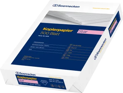 Produktbild von Soennecken Kopierpapier Star 5235 DIN A4 80g weiß 500 Bl./Pack.