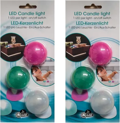 Produktbild von 2 x 3 LED-Kerzenlicht Nachtlicht Dekolicht Leuchte Lampe Tischlampe Beleuchtung