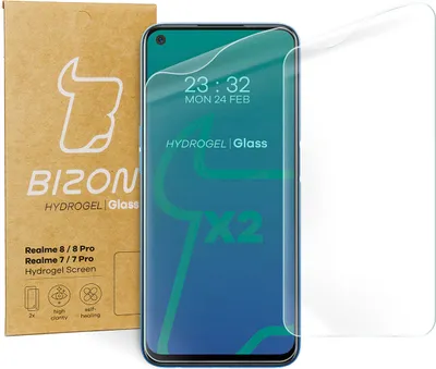 Produktbild von Bizon Glass Hydrogel Displayschutzfolie, Realme 7 / 7 Pro / 8 / Pro, 2 Stück