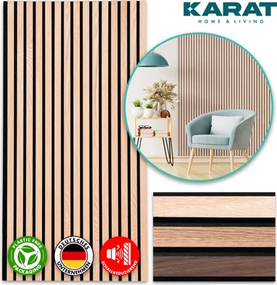 Produktbild von Akustikpaneele in Holzoptik für angenehme Raumakustik 118 x 60 cm White Oak