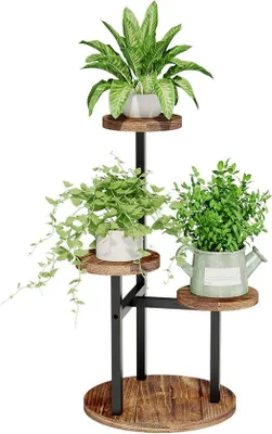 Immagine prodotto di Supporti in legno per piante da salotto - Supporti decorativi e pratici - 2 pezzi - Colore legno