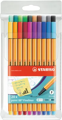 Produktbild von Fineliner - STABILO point 88 - 20er Pack - mit 20 verschiedenen Farben