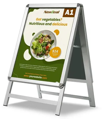 Image de Support de panneau publicitaire en forme de A, avec affichage double face, pour une utilisation en extérieur