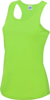 Immagine prodotto di Just Cool JC015 | Girlie Cool Tank Top Maglietta sportiva + WRAP certificata - Colore: Verde elettrico - Taglia: L