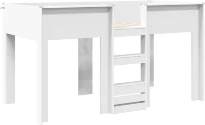 Zdjęcie produktu dla vidaXL Łóżko piętrowe dla dzieci białe 100 x 200 cm materiał drewnopochodny