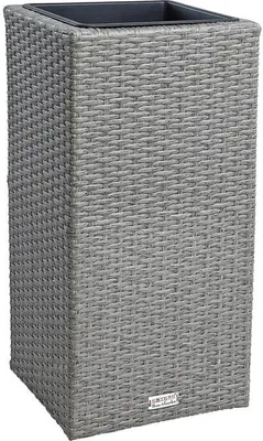 Produktbild von Polyrattan Blumenkübel Pflanzkübel 60 cm Rattan Blumentopf Übertopf Grau-Mix