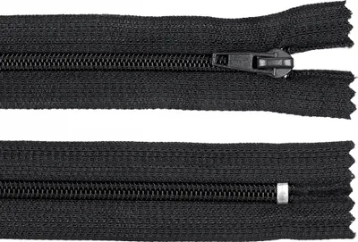 Obrázek produktu pro Zip spirálový, nedělitelný, 5mm, 20cm délka, černý / 1 m