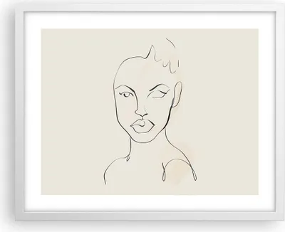 Produktbild von Gerahmtes Poster - Weißer Rahmen - Porträt Afro Skizze - 50x40 cm - Wand Bild - Wanddeko - Wandbilder - Kunstposter - Wandposter - Bilderrahmen - Bilder - Kunstdruck - Wanddekoration - P2WAA50x40-4489