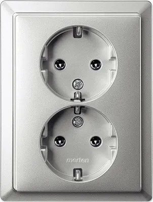 Produktbild von Merten artec aluminium silber Doppelsteckdose 232160